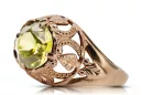 Ring Yellow Peridot Original Vintage 14K Rose Gold Vintage vrc080r